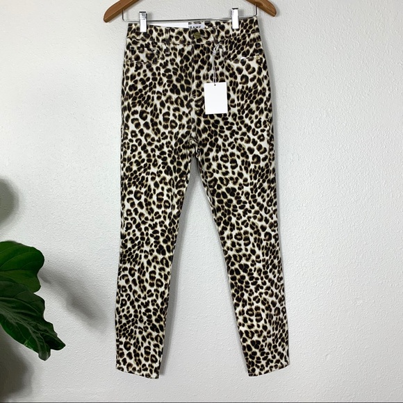 Frame Ali Leopard High Waist Crop Skinny Jeans - Picture 3 of 8